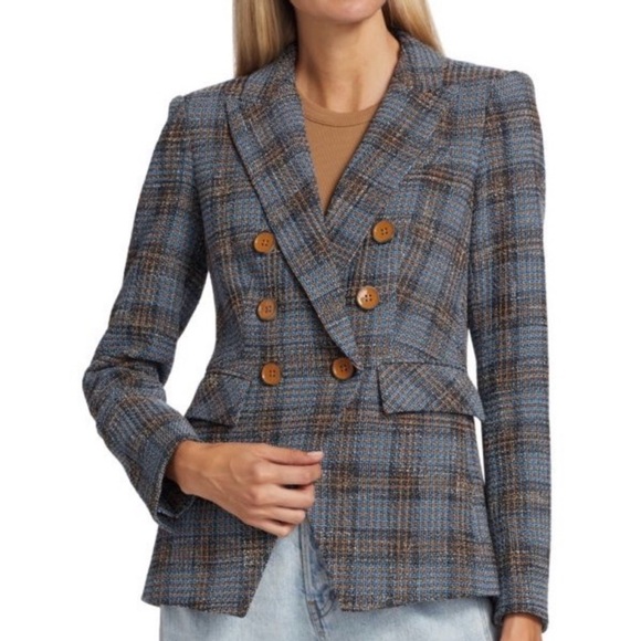 Veronica Beard Miller Plaid Dickey Blazer Jacket Cerulean Size 10 - Picture 10 of 10